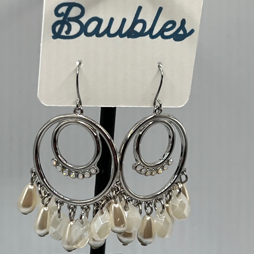 Baubles Silver Pearl Dangle Earrings  $12 or bundle 3 for $20